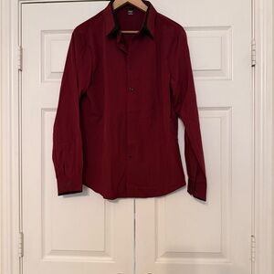 Elegant Burgundy Dress Shirt for Men